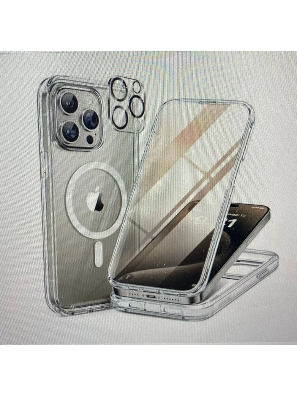 Miracase Magnetic Case for iPhone 15 Pro Clear